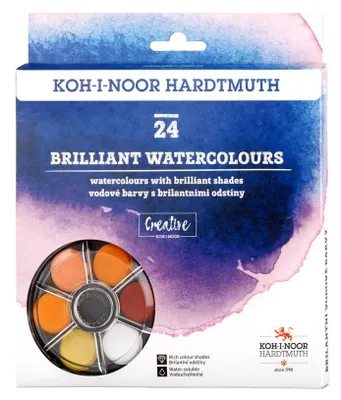 Immagine prodotto di Colori ad acqua Koh-i-noor/acquerelli BRILLIANT round 24 colori