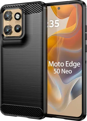 Produktbild von Motorola Moto Edge 50 Neo Carbon Hülle TPU Handy Tasche Case Back Cover Panzer Schutzhülle Bumper in Schwarz