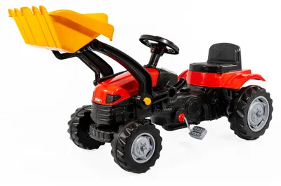Produktbild von Trettraktor mit Schaufel rot, Kinder Traktor ab 3 Jahre, Traktor zum draufsitzen