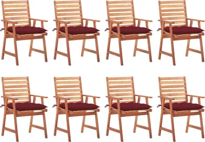 Produktbild von BESTE 2022© Outdoor-Stuhl Stilvollen mit robustem ,Garten-Essstühle 8 Stk. mit Kissen Massivholz Akazie Relaxsessel Armlehnstuhl mit Premium & schlichten Design *HOM