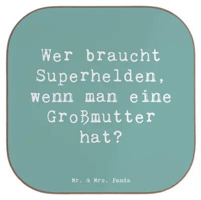 Produktbild von Mr. & Mrs. Panda Untersetzer für Gläser Spruch Großmutter Liebe - Meeresbrise - Geschenk, gläseruntersetzer, Tischuntersetzer, Fürsorge, Geburtstage, Freundschaft, Tasse