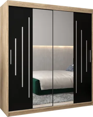 Produktbild von Kleiderschrank, Schiebetürenschrank Schlafzimmer, Schrank mit Spiegel YORK 1 180 cm