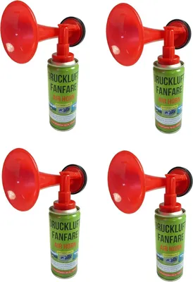 Produktbild von JUNG Hornpfeife Air Horn 4er Set Druckluftfanfare, Signalhorn, Fanfare Fan Artikel, (Deutschland Fussball WM 2026, Fanartikel Frauen & Männer)