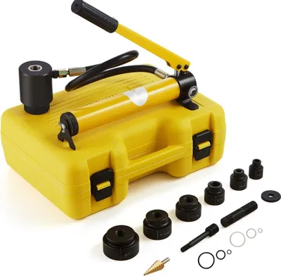 Produktbild von 10t Hydraulisch Lochstanze Zylinder Effizient Hydraulikpumpe Set 6 Stempel - Hochleistungs Hydraulik Lochstanze-Set mit 10 Tonnen Kapazität inkl. 6 Stanzeinsätzen