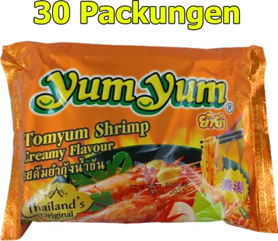 Produktbild von Yum Yum Instant Nudeln Tom Yum Shrimp 30er Pack (30 x 70g) Asia Nudelgericht