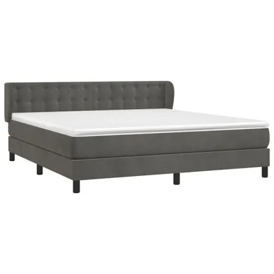 Produktbild von vidaXL Boxspringbett mit Matratze Dunkelgrau 160x200 cm Samt