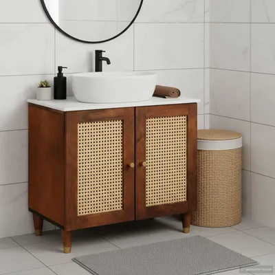 Produktbild von vidaXL Waschbeckenunterschrank Braun 62 x 33 x 58 cm Holzwerkstoff