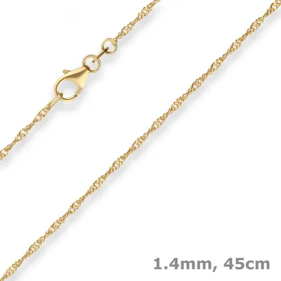 Produktbild von 1,4mm Singapurkette Goldkette Collier Halskette aus 750 Gold Gelbgold 45cm