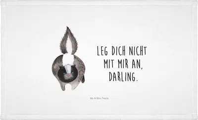 Produktbild von Mr. & Mrs. Panda Baumwollhandtuch Stinktier Angriff - Weiß - Geschenk, Raubtier, handtuch baumwolle, Wildtier, gesichtshandtuch, Flauschtuch, Skunk, wütend, 50x100