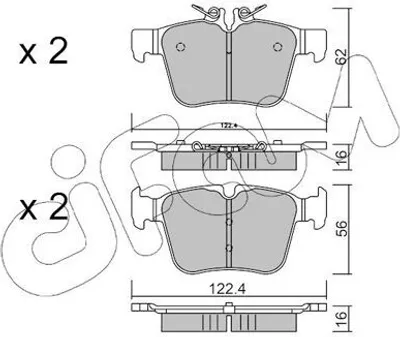 Produktbild von CIFAM Bremsbeläge Satz Hinten Bremsklötze passend für MERCEDES-BENZ C-Klasse T-modell (S205) 822-1020-0