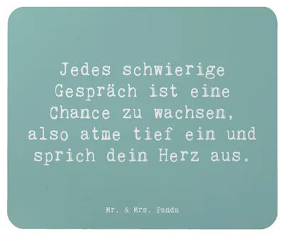 Produktbild von Mr. & Mrs. Panda Mousepad Spruch Ein schwieriges Gespräch führen - Meeresbrise - Geschenk, Vertrauen, Mauspad, Mouse Pad, computer, Inspiration, persönliche Entwicklung