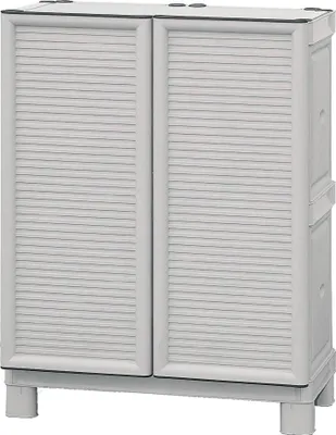 Produktbild von Dbiondin Outdoor-Garderobe, Outdoor-Möbel, Mehrzweck-Balkongarderobe, Outdoor-Schrank, 100 %  Italy, Hellgrau, 70 x 39 x 92 cm