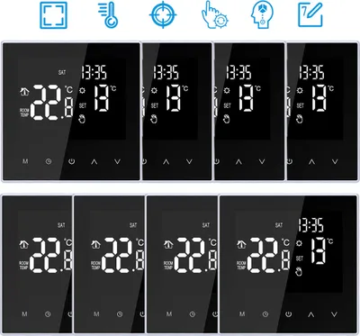 Zdjęcie produktu dla 8X Termostat pokojowy Ogrzewanie podłogowe Elektryczne ogrzewanie Programowalny termostat dla domu Biuro Szkoła Hotel 16A
