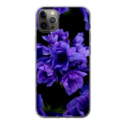 Produktbild von MuchoWow® Handyhülle Schutzhülle Hülle für iPhone 13 Pro Max Muster - Blumen - Lila Silikon Softcase Handy Hülle - Mobiltelefon