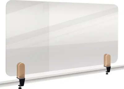 Produktbild von Legamaster ELEMENTS Tischtrennwand transparent 60x120cm Klammern, Schreibtisch-Trennwand, Transparent, 1200 x 5 mm, Polymethylmethacrylat (PMMA), Klemme, 4,8 cm