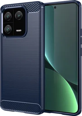Produktbild von Xiaomi 13 Pro Hülle, Carbon-Faser TPU Silikon Stoßfest Schutzhülle für Xiaomi 13 Pro Blau