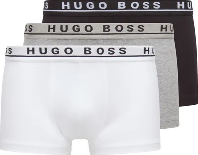 Obrázek produktu pro HUGO BOSS 3 balíčky pánských bavlněných elastických boxerek, trup, černá/šedá/bílá S