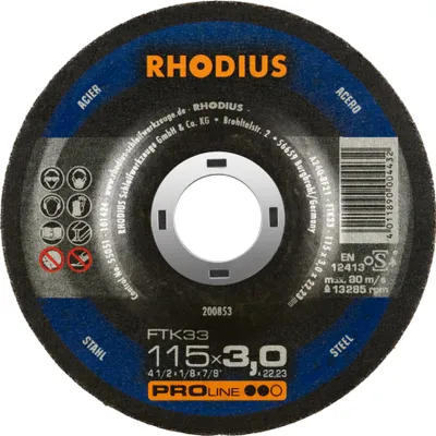 Produktbild von Rhodius Trennscheibe FTK 33 115x3,0x22,23mm Stahl Proline - 200853