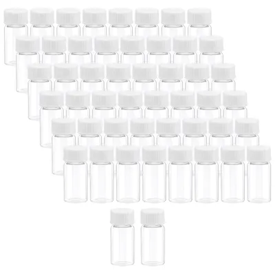 50er-Pack 10 ml Glasfläschchen mit Schraubdeckel, transparent