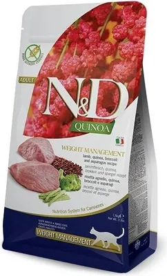 Produktbild von Farmina N&D Cat Quinoa Weight Management Lamm & Brokkoli - Katzentrockenfutter -5Kg