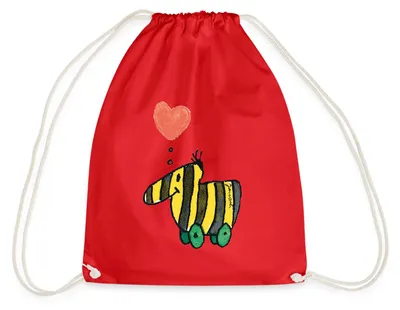 Produktbild von Spreadshirt Janosch Große Tigerente Mit Herz Liebe Turnbeutel, One size, Rot