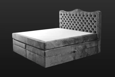 Zdjęcie produktu dla Rama łóżka szara sypialnia chesterfield elegancka tkanina klasyczne meble