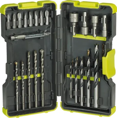 Image de Ryobi RAK30MIX, forets, set d'embouts de perçage, maçonnerie, bois, inox, boîte, 30 pièce(s)
