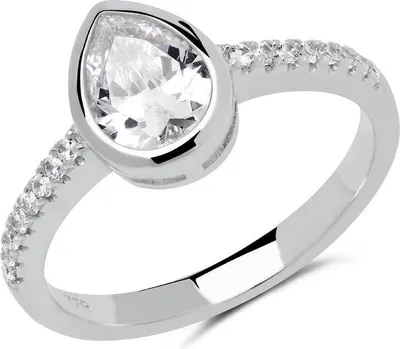 Produktbild von Sterlingsilber Unique Ring Tropfen Zirkonia SR0414 (Größe: 58mm)