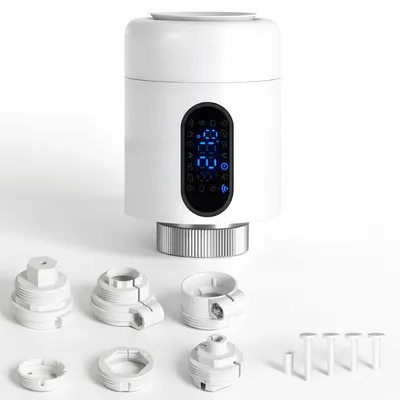 Obrázek produktu pro Vigevee Chytrý termostat pro radiátory, WiFi, ovládání přes aplikaci, kompatibilní s platformami Smart Life/Tuya, 7 adaptérů, bílý, 1 kus
