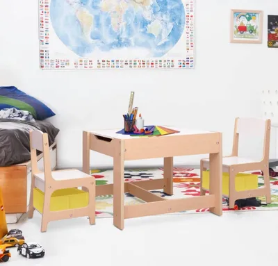 Produktbild von "2026 Promotion" Kindertisch mit 2 Stühlen MDF - Kindertische CC26991