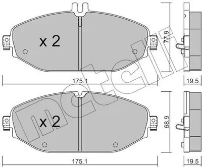 Produktbild von METELLI Bremsbeläge Satz Vorne Bremsklötze passend für MERCEDES-BENZ C-Klasse Limousine (W205) 22-1132-0