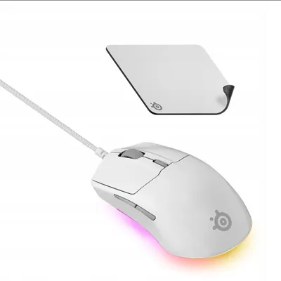 Produktbild von SteelSeries Rival 3 Gen 2 Gaming-Maus Bundle Weiß
