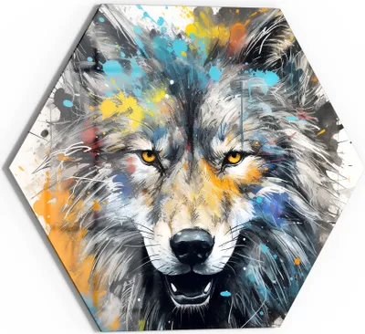 Produktbild von DEQOART Glasbild Echtglas 55x48 cm 'Wildfarbenblick' Wandbild Bild modern Deko