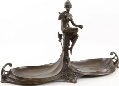 Produktbild von Casa Padrino Jugendstil Doppel Serviertablett Bronze 43,9 x 16,9 x H. 25 cm - Gastronomie Accessoires