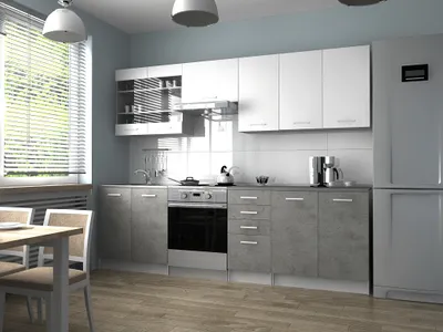 Obrázek produktu pro Kuchyňská linka PAMELA 260x200 - Bílá + beton