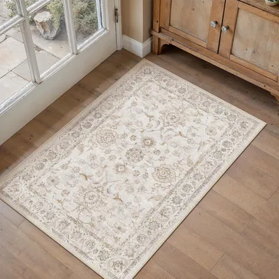 Zdjęcie produktu dla Mata podłogowa do wnętrz, 60x90 cm, możliwość prania, antypoślizgowa, beżowa, prostokątna