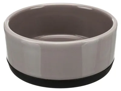 Produktbild von TRIXIE Napf, Keramik / Gummirand, 0,4 l / Ø 12 cm, grau