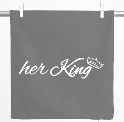 Produktbild von Huuraa Kissenbezug her King Krone 40x40cm Steel Grey Baumwolle Dekokissenbezug Geschenkidee