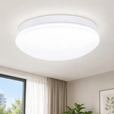 Produktbild von ZMH LED Deckenleuchte Schlafzimmer Deckenlampe Rund 25cm Sternenhimmel Kaltweiß 12W 6000K Deckenbeleuchtung für Küche Kinderzimmer Flur Keller, KI-generiertes Bild