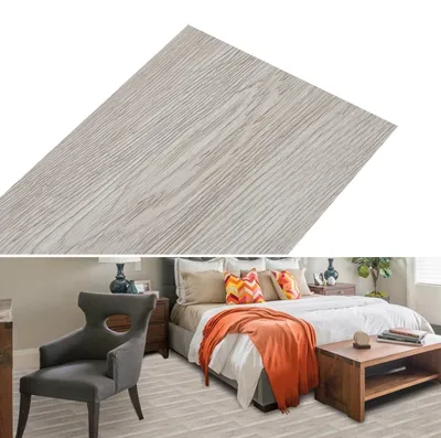 Immagine prodotto di Laminato vinilico Eikuavons, 1 m², autoadesivo, rovere bianco, 7 pezzi, pavimento con effetto listoni in legno, al tatto realistico