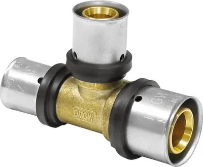 Produktbild von Pipetec Pressfitting Mehrschichtverbundrohr TH U T-Stück Reduziert 16 / 20 / 26 mm - 20 x 2 - 16 x 2 - 16 x 2mm