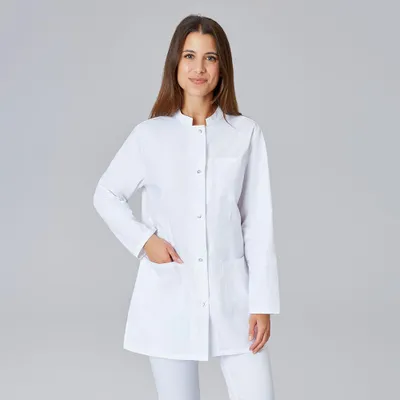 Produktbild von Damen Kurzmantel, langarm, weiß, Gr. M : M : weiß : 50% Baumwolle 50% Polyester