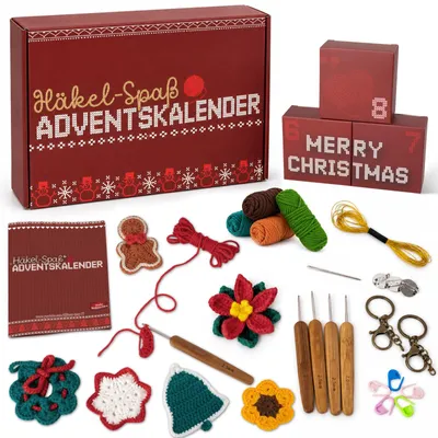 Häkel-Adventskalender 2026 – 24 kreative Projekte, Set