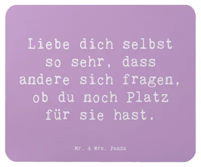Produktbild von Mr. & Mrs. Panda Mousepad Spruch Selbstakzeptanz Liebe - Lavendeltraum - Geschenk, Gefühl, Selbstmitgefühl, Selbstliebe, Wertschätzung, Zitat, Motivation, laptop, Stärke