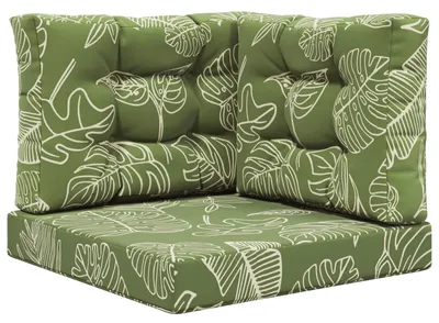 Produktbild von vidaXL Sofakissen für draußen Polyester Blattdesign 60 x 60 cm