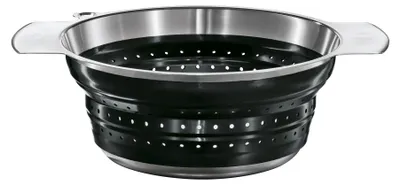Produktbild von Rösle 16124 Seiher Ø 24cm, 3,4 Liter, H 10,5cm, faltbar, schwarz, schwarz (1 Stück)