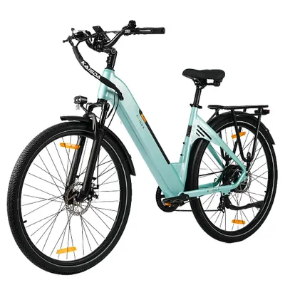 Produktbild von K608 28‑Zoll Stadt‑E‑Bike für Erwachsene, 250W Motor, 36V Akku, 25 km/h, Aluminiumrahmen, tiefer Einstieg, Shimano‑Schaltung, mechanische Scheibenbrem