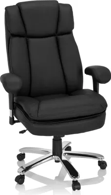 Obrázek produktu pro hjh OFFICE XXL Otočná židle BUILDER XXL I Kancelářská židle čalouněná do nosnosti 180 kg s područkami (výškově nastavitelná) Imitace kůže pro kancelář, domácnost