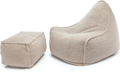 Obrázok produktu pre Ecopuf, Sedací Vak s Podnožkou, Kreslo Bean Bag, Sedací Vak, Interiér a Exteriér