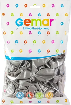 Produktbild von Metallic-Luftballons, silber, 30 cm, 100 Stück – Godan